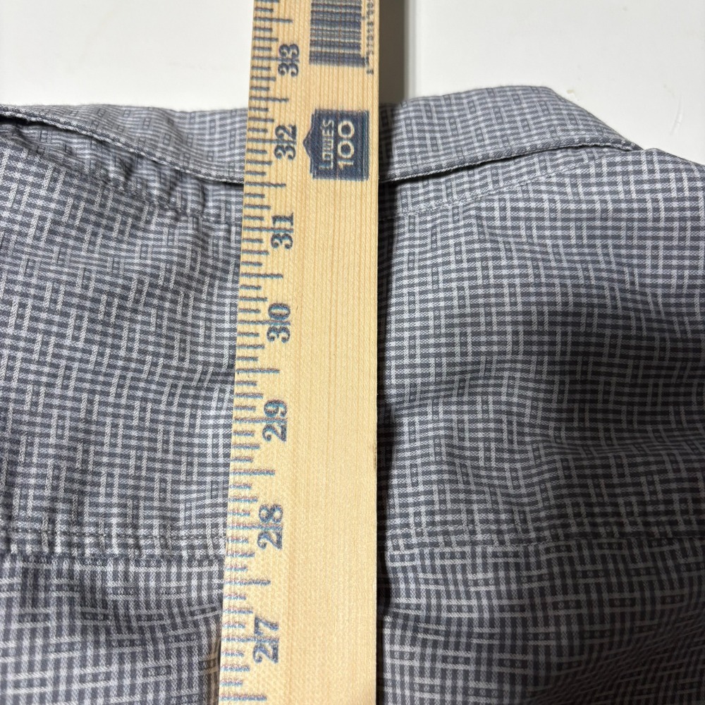 Tommy Bahama Sarasota Stretch Mens XXL Grey White Grid Long Sleeve Button Shirt - Picture 10 of 15